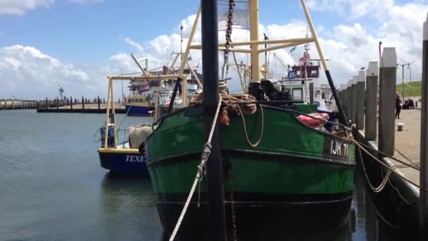 Рыбацкая Лодка Ауде Шильд Texel Holland Нидерланды — стоковое видео