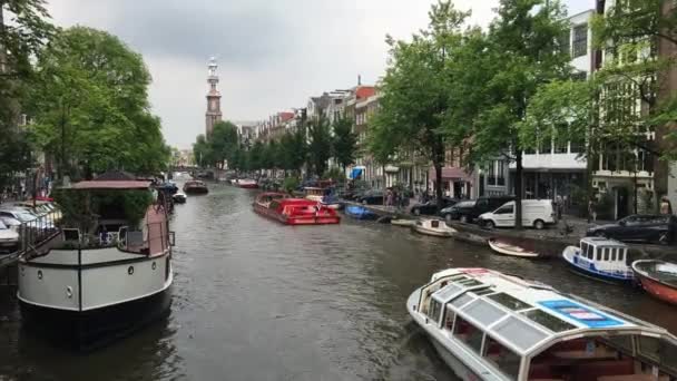 Cruzeiro Pelo Canal Amsterdã Países Baixos — Vídeo de Stock
