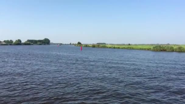 Vista Desde Ferry Zwartsluis Genemuiden Los Países Bajos — Vídeo de stock