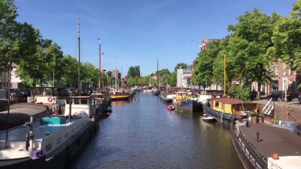 Łodzie Noorderhaven Groningen Holandia — Wideo stockowe