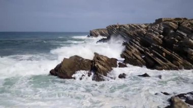 Portekiz 'de Baleal' in Rocky sahilleri