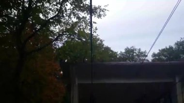 Brasov Romanya 'da tampa Dağı' na giden bir kayak asansöründen manzara