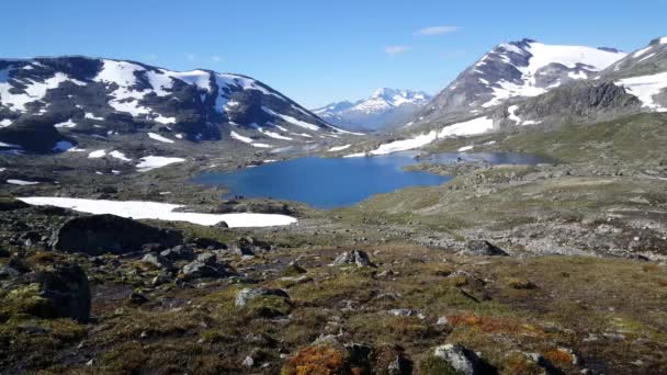 Lago Paisaje Montaña Parque Nacional Jotunheimen Noruega — Vídeos de Stock