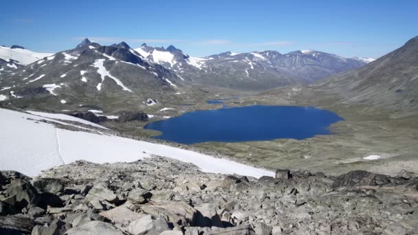 Seen Und Berglandschaft Jotunheimen Nationalpark Norwegen — Stockvideo