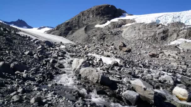 Potok Ledovec Jotunheimen National Park Norway — Stock video