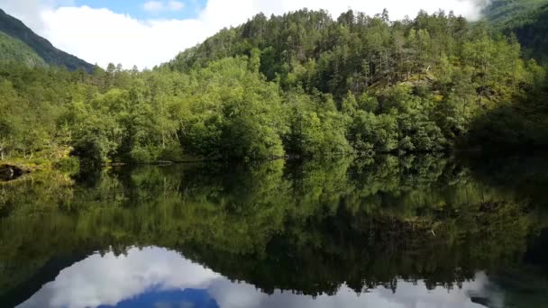 Reflet de montagne dans le lac au parc Morkidsdalen Skjolden Norvège