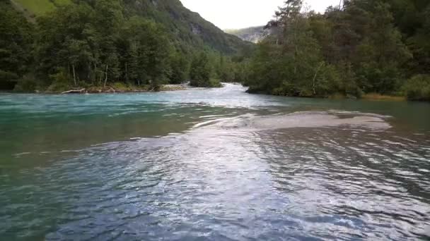 Jezioro Rzeczne Parku Morkidsdalen Skjolden Norwegia — Wideo stockowe