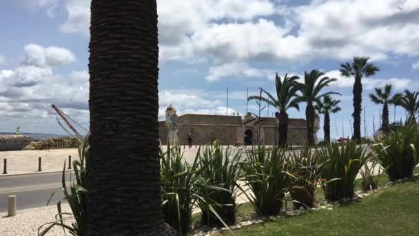 Forte Ponta Bandeira Lagos Algarve Πορτογαλία — Αρχείο Βίντεο