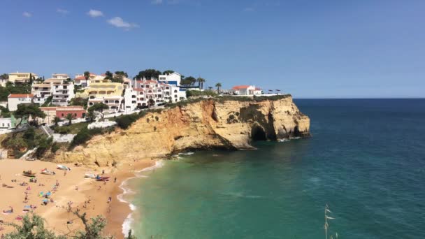 Praia Carvoeiro Algarve Portugal — Vídeo de Stock