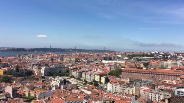 Vista Ciudad Desde Miradouro Senhora Monte Lisboa Portugal — Vídeos de Stock