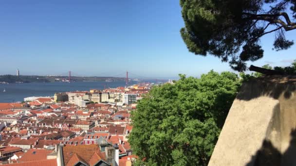 Θέα Από Castelo Jorge Θέα Ιστορικό Κέντρο Της Λισαβόνας Πορτογαλία — Αρχείο Βίντεο
