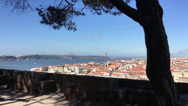 Vista Castelo Jorge Com Vista Para Centro Histórico Lisboa Portugal — Vídeo de Stock