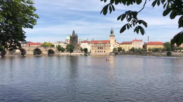 Charles Bridge Prague Czech Republic — Stock Video