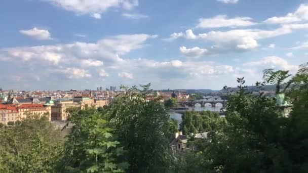 Tidsförlopp Från Floden Vltava Sett Utifrån Letna Park Prag Tjeckien — Stockvideo
