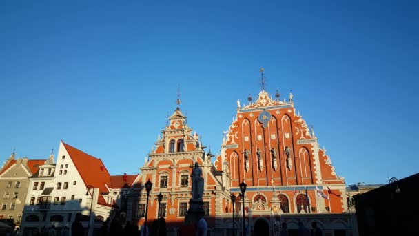 Casa Dei Blackheads Riga Lettonia — Video Stock