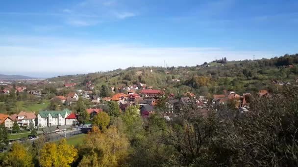 Utsikt Från Bran Slottet Rumänien — Stockvideo