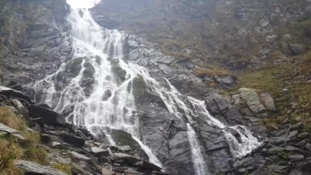 Cascada Cascada Capra Las Montañas Fagaras Rumania — Vídeos de Stock