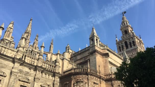 Catedral Sevilha Com Giralda Bell Tower Espanha — Vídeo de Stock
