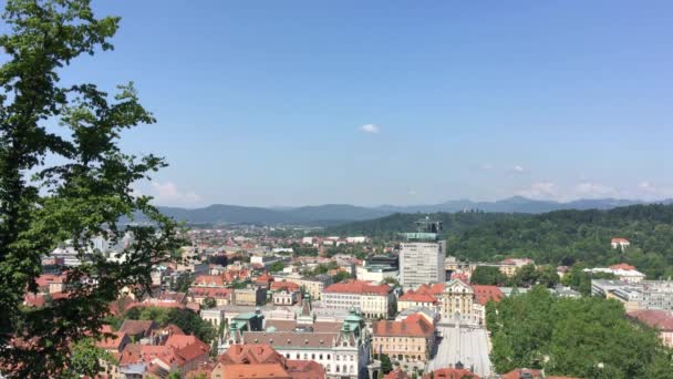 Utsikt Från Ljubljana Slott Över Den Gamla Staden Ljubljana Slovenien — Stockvideo