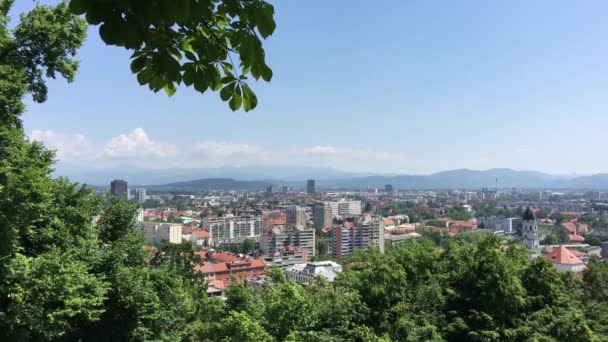 Vista Desde Castillo Liubliana Sobre Casco Antiguo Liubliana Eslovenia — Vídeo de stock