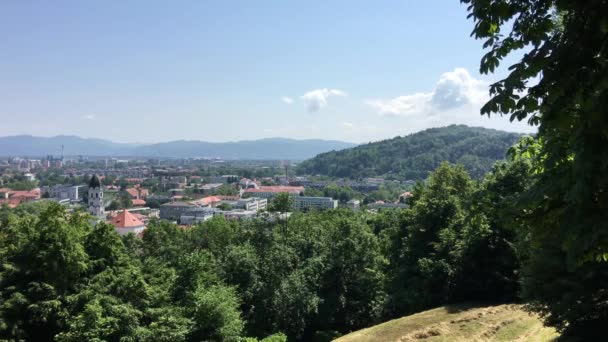 Utsikt Från Ljubljana Slott Över Den Gamla Staden Ljubljana Slovenien — Stockvideo