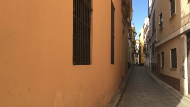 Smal Gata Gamla Stan Sevilla Spanien — Stockvideo