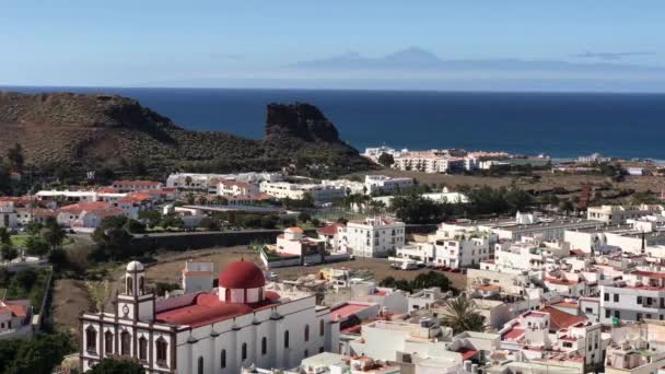 Agaete Gran Canaria加那利群岛的空中景观 — 图库视频影像