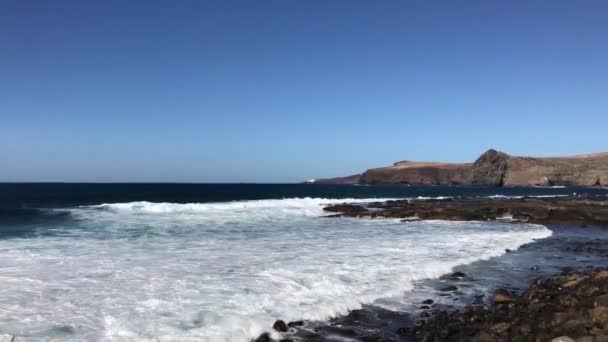 Coast Agaete Puerto Las Nieves Gran Canaria — Stock Video