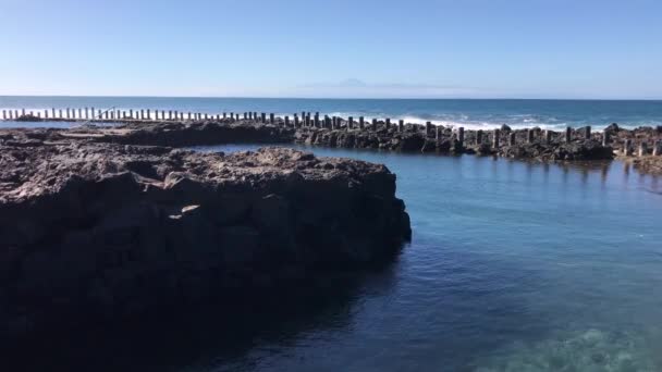 Piscina Natural Agaete Gran Canaria Ilhas Canárias Espanha — Vídeo de Stock