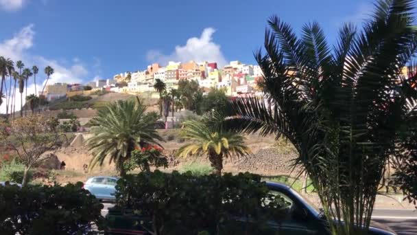 Kolorowe Domy Wzgórzu Las Palmas Gran Canaria — Wideo stockowe
