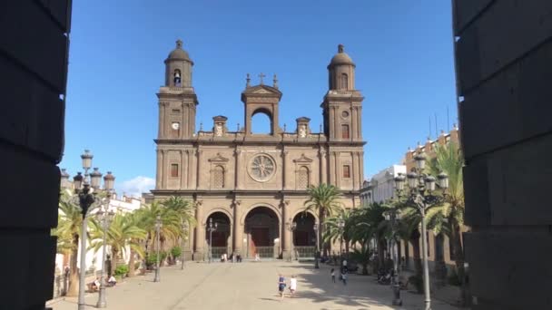 Gran Canaria Daki Las Palmas Katedrali Doğru Yürüyorum — Stok video
