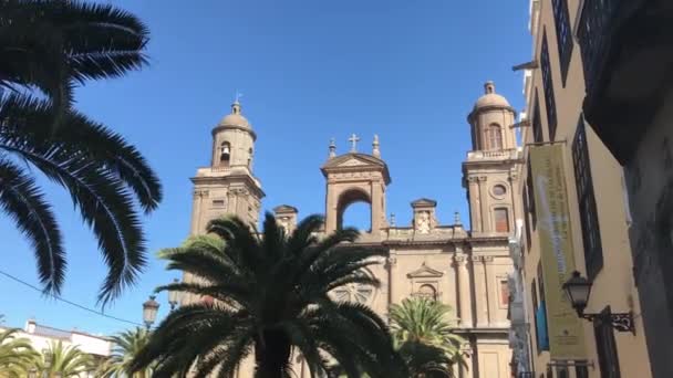 Auf Dem Weg Zur Kathedrale Von Las Palmas Auf Gran — Stockvideo