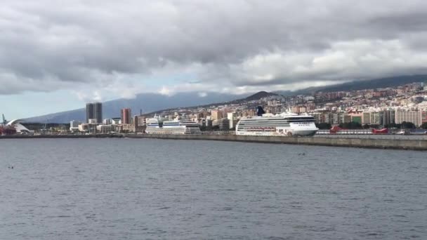Ankunft Hafen Von Santa Cruz Tenerife — Stockvideo