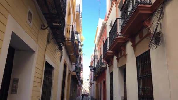 Promenader Genom Gatorna Sevilla Spanien — Stockvideo