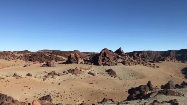 Pfanne Aus Der Landschaft Rund Den Vulkan Teide Auf Teneriffa — Stockvideo