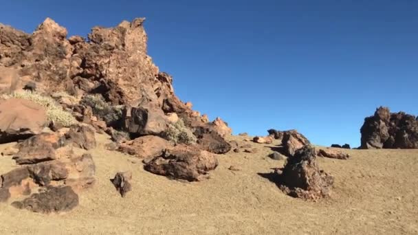 Passeggiata Attraverso Paesaggio Intorno Monte Teide Vulcano Tenerife Nelle Isole — Video Stock