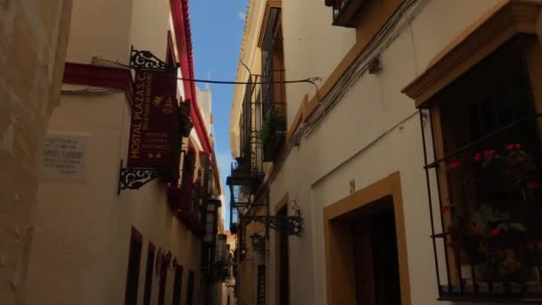 Promenader Genom Smala Gatorna Sevilla Spanien — Stockvideo