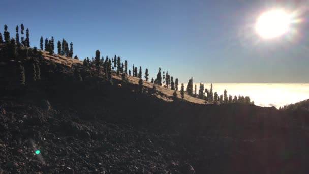 Luz Sol Acima Das Nuvens Parque Nacional Teide Tenerife Nas — Vídeo de Stock