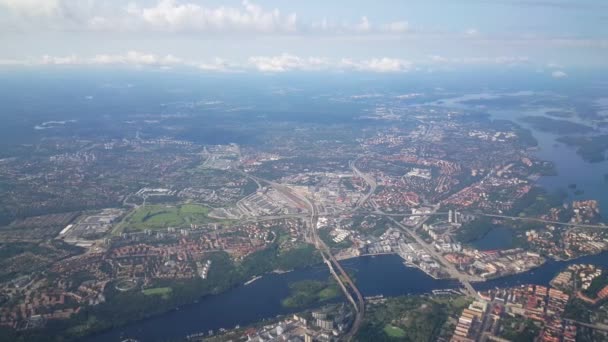 Latanie Nad Szwecją Kierunku Sztokholmu — Wideo stockowe