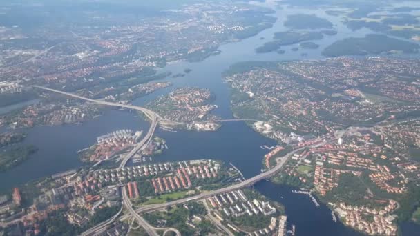 Flyg Över Sverige Mot Stockholm — Stockvideo