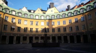 Gamla 'daki Ev Çemberi Stan Eski Kent Stockholm İsveç