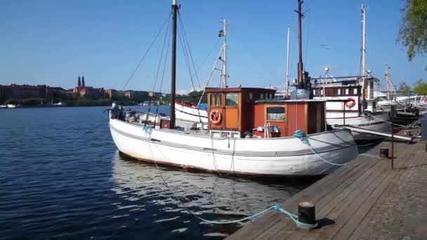 Navio Clássico Kungsholmen Estocolmo Suécia — Vídeo de Stock