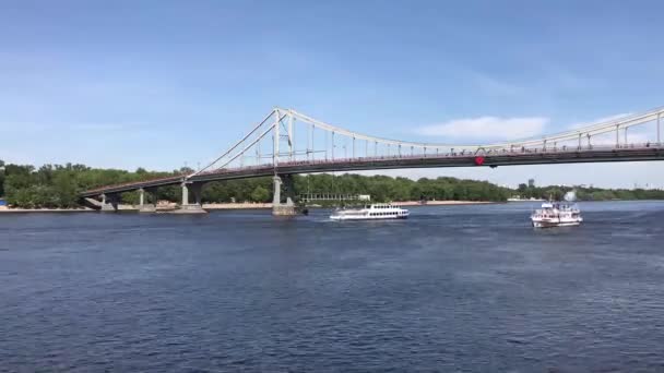 Czas Upływa Rzeki Dniepr Kijowie Ukraina — Wideo stockowe
