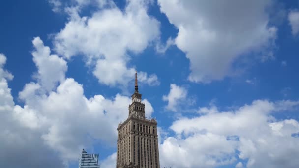 Palace Culture Science Warsaw Poland — Stock Video