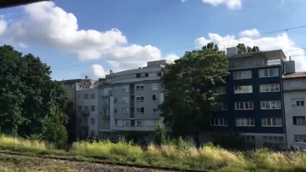 Поезд Прибывает Загреб Хорватия — стоковое видео