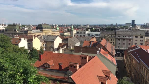 Oud Stadscentrum Overzicht Zagreb Kroatië — Stockvideo