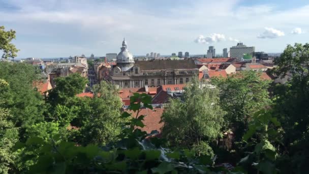 Oud Stadscentrum Overzicht Zagreb Kroatië — Stockvideo