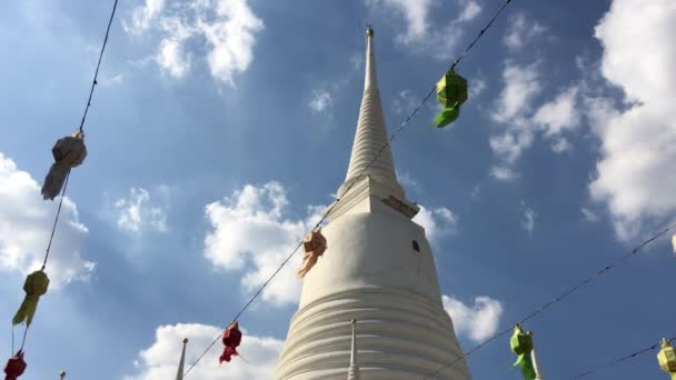 Szczyt Pagody Świątyni Wat Prayurawongsawas Bangkok Tajlandia — Wideo stockowe