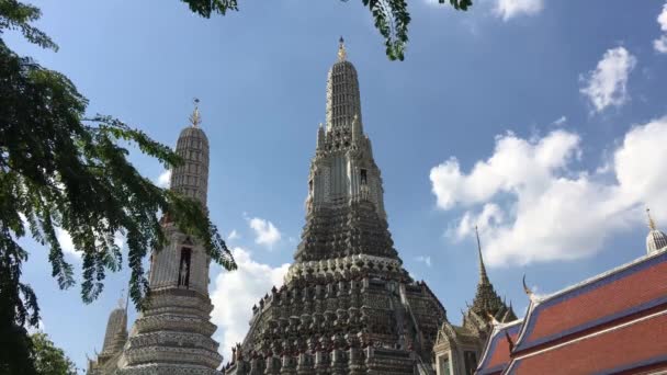 Wat Arun Temple Dawn Bangkok Thailand — Stockvideo