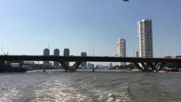 Widok Promu Nad Rzeką Chao Phraya Bangkoku Tajlandia — Wideo stockowe